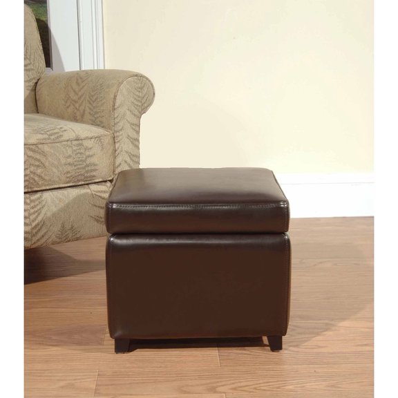 SAFAVIEH Jonathan Modern Glam Single Upholstered Flip Top Ottoman, Brown