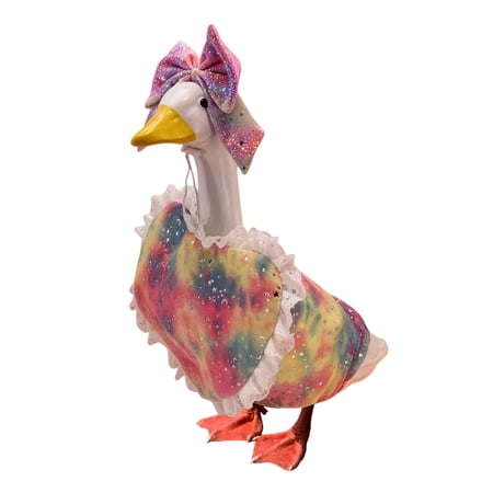 B 1Pc Easter Bunny Costume Outfit For Lawn Goose Statue Fabric Garden Patio Porch Decoration Includes Hat & Clothes