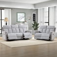 thumbnail image 6 of Bonzy Home Reclining Sofa Set with Adjustable Backrest, Living Room Recliner Sofa Set for Adult with Loveseat & 3‑Seat Sofa, Couch Recliners for Living Room Furniture, Light Gray, 6 of 7