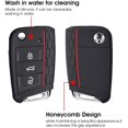 thumbnail image 3 of 2 Pieces Car Key Case VW Golf 7 Silicone Protective Shell for Car Key 3 Buttons Car Accessory, Black+White，JUN, 3 of 7