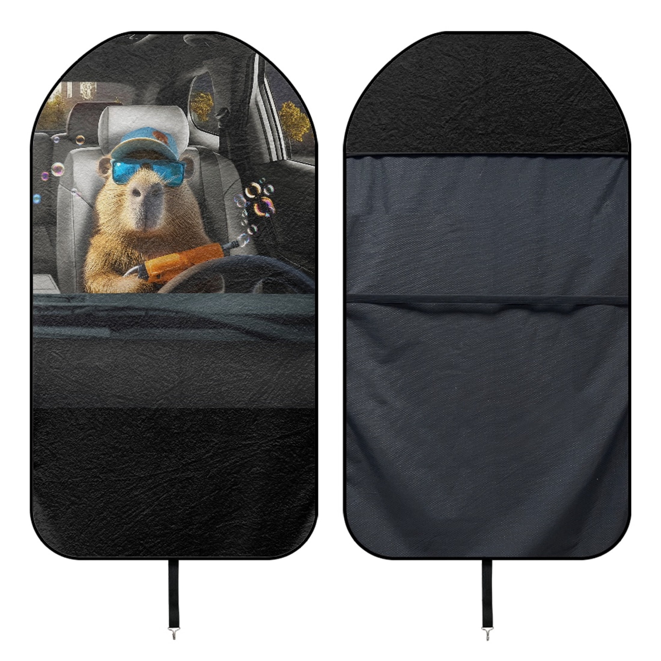 XYZCANDO Funny Driving Capybara Car Seat Towel Cover - Sweatproof & Waterproof Front Seat Protector - Universal Fit for Cars, SUVs, Trucks