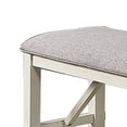 thumbnail image 3 of Lexi 50 Inch Dining Bench Fabric Padded Seat Rubberwood Gray And White, 3 of 3
