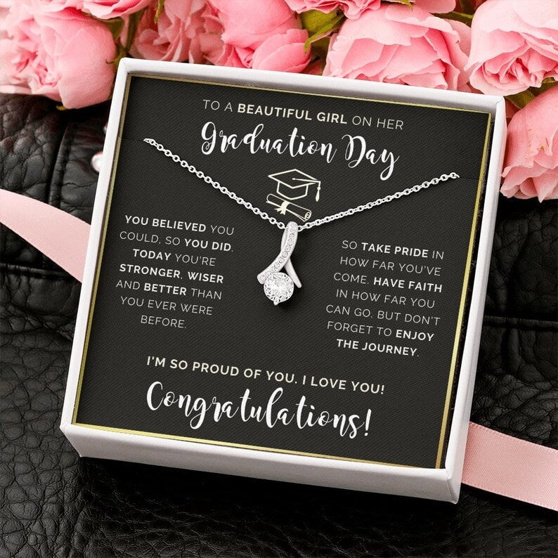 Graduate Her, Graduation Gift Necklace, Graduation Her, College Graduation Her, Senior Graduation, Class of 2023, White Alluring Necklace