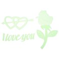 thumbnail image 1 of Miangastore Rose Shape Luminous Sticker Light Green Resin 20Pcs 7.7X3.3In, 1 of 8
