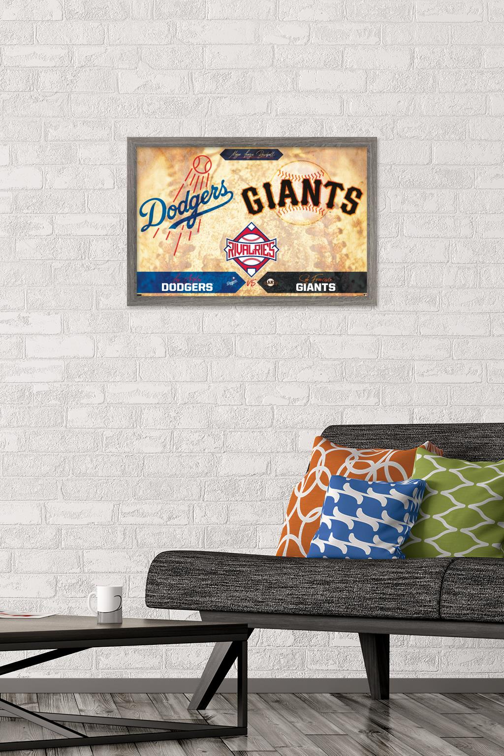 MLB Rivalries - Los Angeles Dodgers vs San Francisco Giants Wall Poster, 14.725" x 22.375" Framed