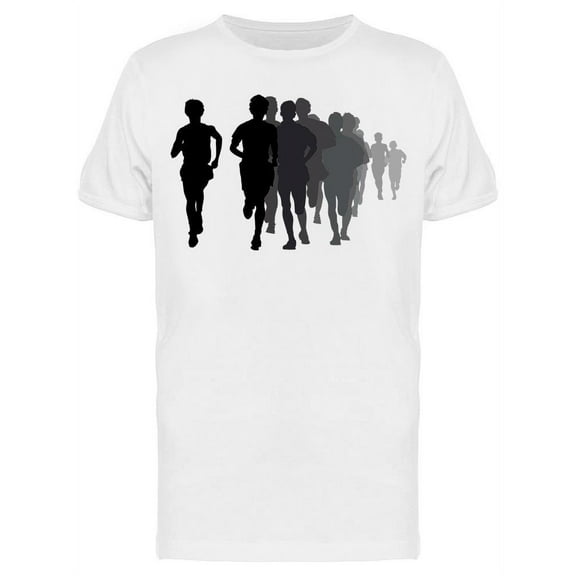 Shadows Of Running Athletes  T-Shirt Men -Image by Shutterstock, Male Large