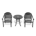 thumbnail image 3 of JERFIT 3-Piece Cast Aluminum Patio Bistro Set with Table and 2 Stackable Chairs, Black Frame & All-Weather Cushions, 3 of 10