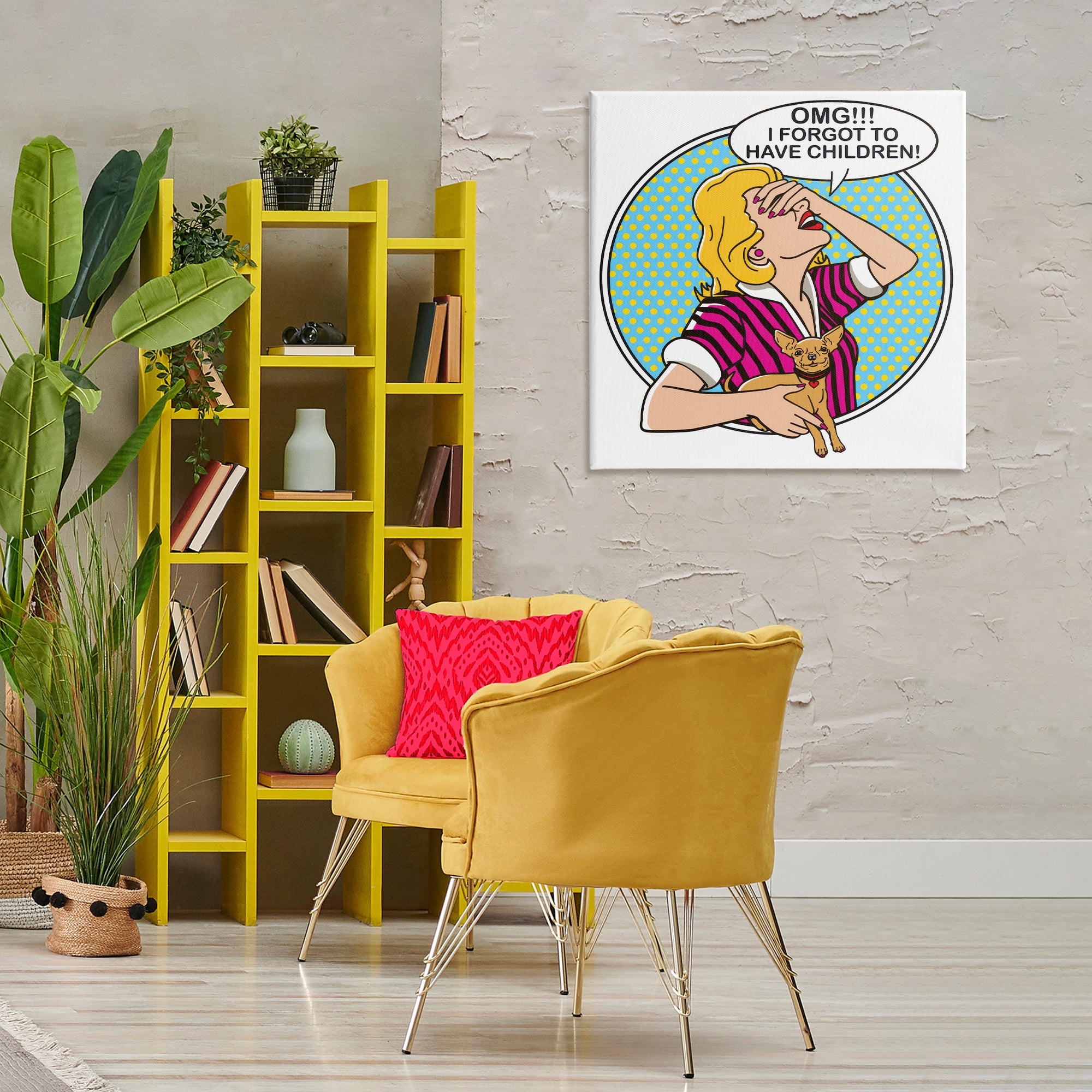 Stupell Industries Forgot To Have Children Animals Painting Wrapped Canvas Art Print Wall Art, 30 x 30