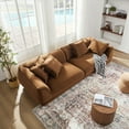 thumbnail image 2 of Nordic Modern Sofa with Waterproof French Velvet Fabric & Solid Wood Frame, High-Density Cushions, Detachable Covers & 4 Throw Pillows for Easy-Clean Living Room Comfort, 2 of 9