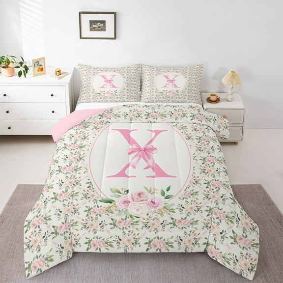 Castle Fairy 2-Piece Twin Initial X Bow Bedding Comforter Set