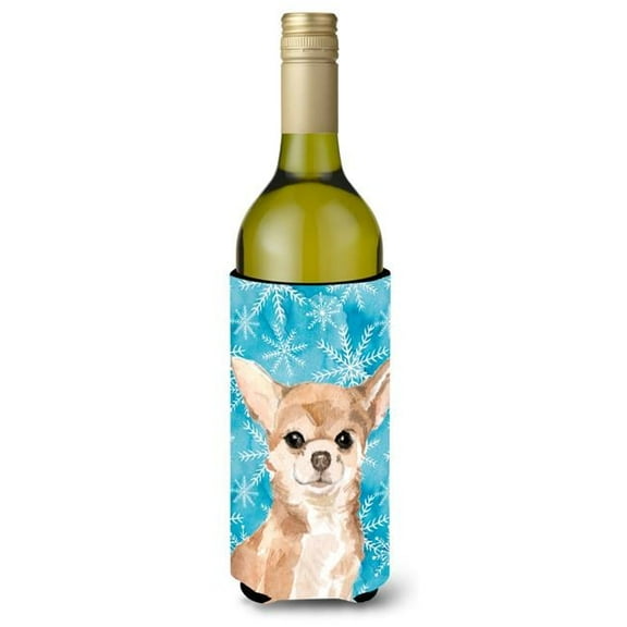 Chihuahua Winter Wine Bottle Beverge Insulator Hugger