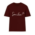 thumbnail image 4 of WXLWZYWL Tunic Tops for Womens Plus Size Short Sleeve Round Neck Graphic Letter Printing Solid Color Tees Tops Casual Summer Loose T Shirt, 4 of 4