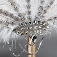 thumbnail image 2 of Bridal Feather Bouquet Decorative Fan Crystal Bridesmaid Wedding Bouquet Flapper, 2 of 19