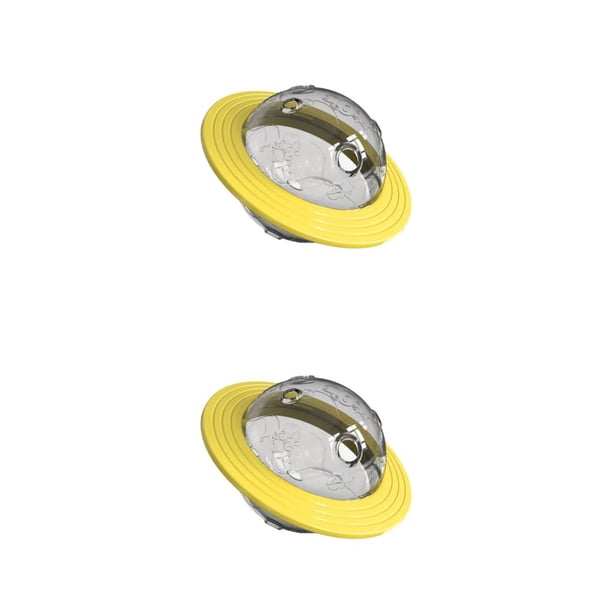 Methold Juguete interactivo para perros y gatos - Dispensador de alimentos y entrenamiento Juguete divertido para perros pequeños y grandes Planeta Amarillo Wang 2piezas