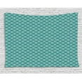 thumbnail image 1 of Hipster Tapestry, Mustaches Little Hearts Manly Romantic Design Grunge Effect, Wall Hanging for Bedroom Living Room Dorm Decor, 80W X 60L Inches, Turquoise Dark Blue and Off White, by Ambesonne, 1 of 2