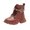 Brown, variant on Girls Lace Up Riding Boots Mid Calf Boots PU Leather Side Zipper Punk Goth Boot Non Slip Girls White Booties