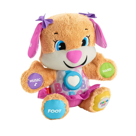 Fisher-Price Laugh & Learn Smart Stages Sis Puppy Plush Learning Toy for Baby, Infants and Toddlers, 6 months and up