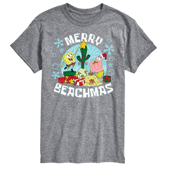 SpongeBob SquarePants - Merry Beachmas Patrick and Spongebob - Men's Short Sleeve Graphic T-Shirt