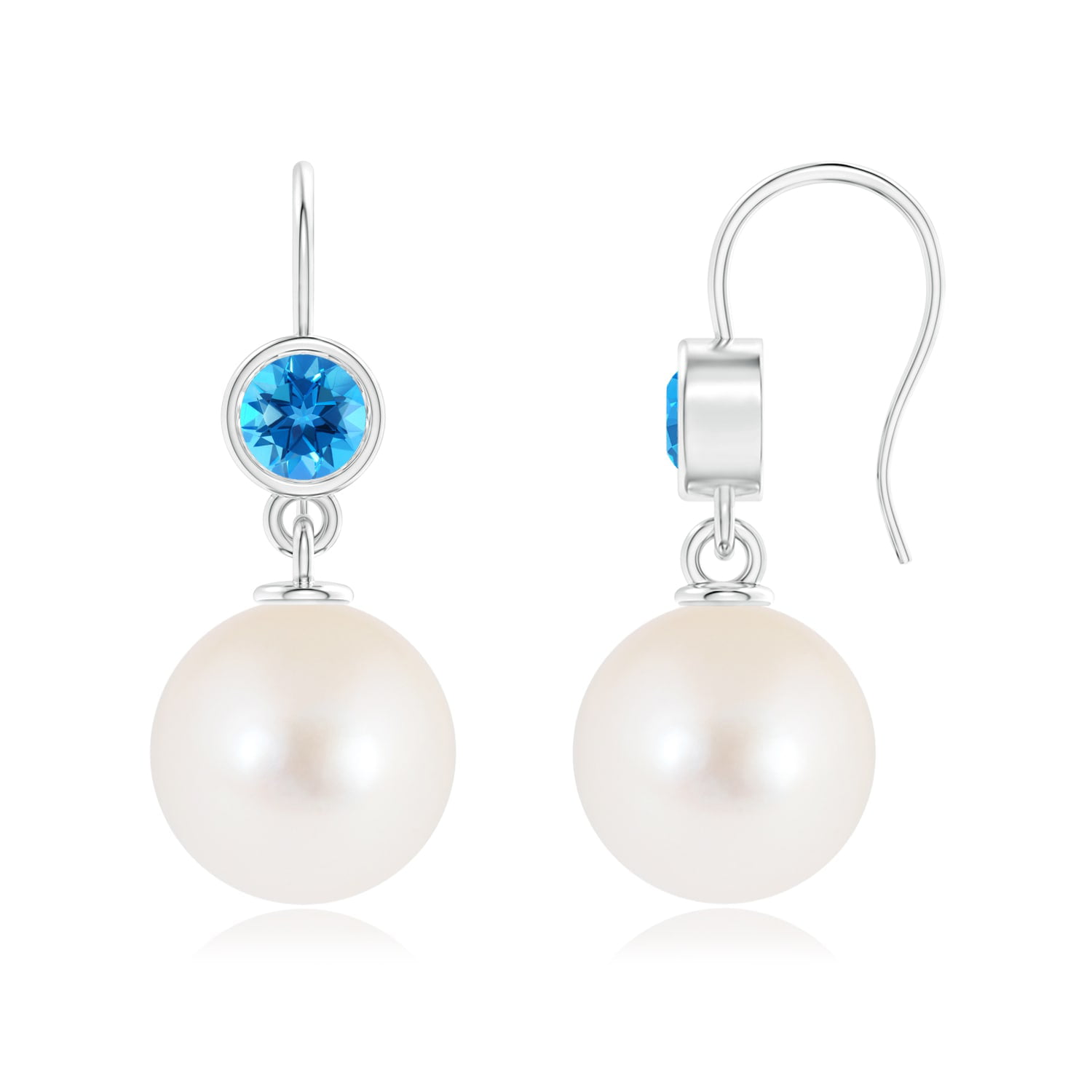 11-12mm white Baroque pearl earrings 18k gold hook AAAA Accessories delicate