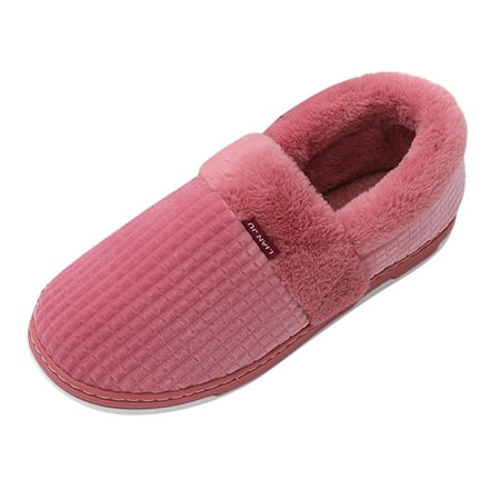 

Quealent Adult Women Shoes Womens House Slippers Flop Warm Slippers House Slippers Men Plush Womens Shoes Flip Soft for Womens Slide On Slippers Red 7.5
