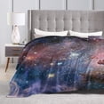 thumbnail image 5 of Galaxy Fleece Blanket Cozy Soft Throw Blanket for Couch Bed Flannel Comfy Warm Blankets for Winter Women Men Adults Decorative Lightweight Microfiber Blanket 50x60 Inches 60inchx50inch 0, 5 of 6