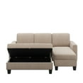 thumbnail image 5 of SEGMART Convertible Sectional Sofa Couch, 3-piece Upholstered Fabric 3-Seat Sectional Sofa with Chaise and Storage Ottoman, Modern Sectional Sofas with Nailheads and Solid Wood Frame, SS868, 5 of 8