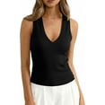 thumbnail image 3 of PRETTYGARDEN V Neck Tank Tops for Women Summer Outfits Ribbed Knit Shirts Casual Basic Tees Sleeveless Camisole Vest, 3 of 10