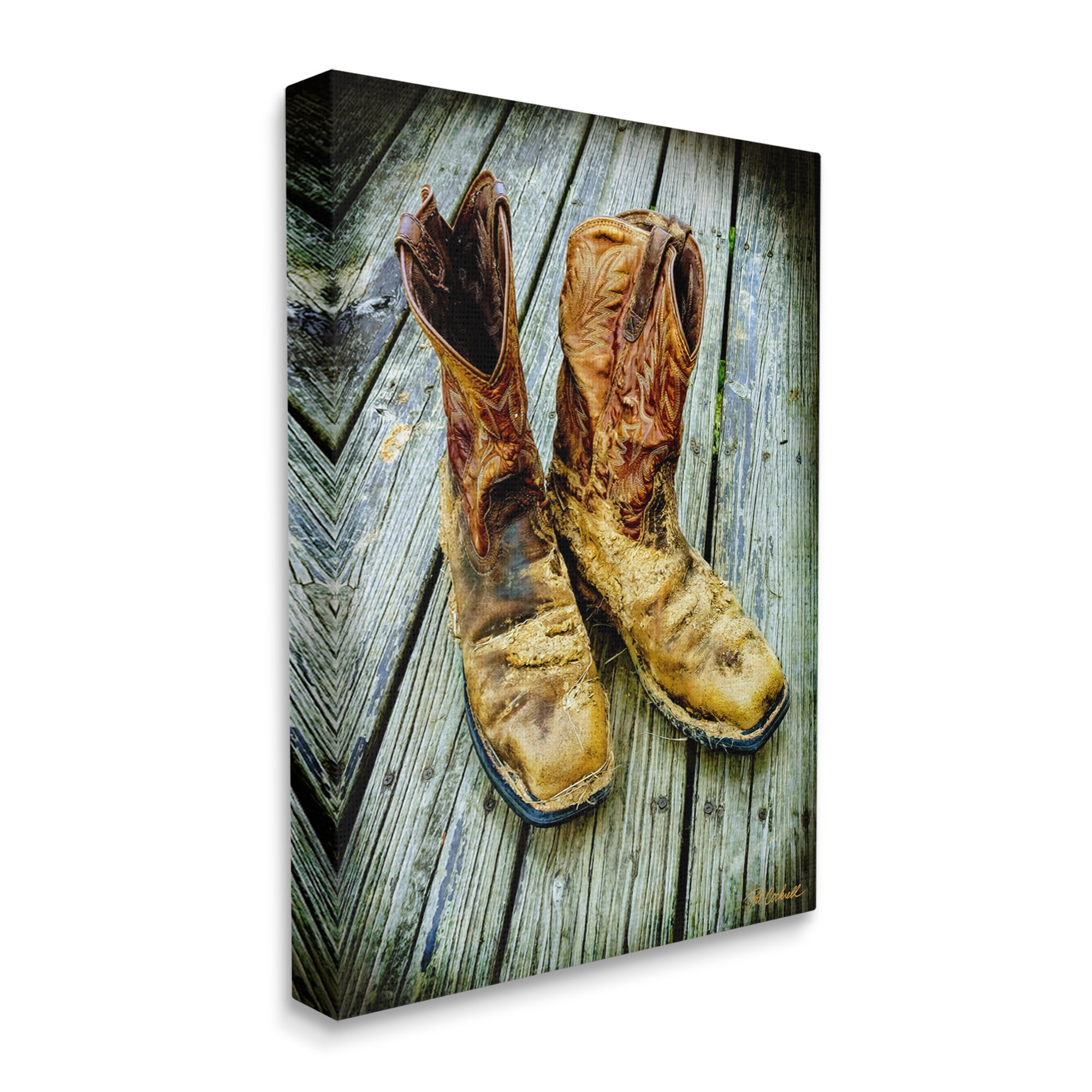 Stupell Industries Old Work Boots Photography Beauty & Fashion Photography Gallery Wrapped Canvas Print Wall Art, 30 x 40