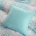 thumbnail image 5 of Intelligent Design - Senna -All Seasons Comforter Set -5 Piece - Aqua - Damask Pattern - Full/Queen Size - Includes 1 Comforter, 2 Shams, 2 Decorative Pillows - Ideal For Guest Room, 5 of 5