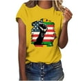 thumbnail image 2 of Itsame 4th of July Outfits for Women Printed Short Top Independence Day Short T-Shirt Sleeve Yellow Size XL, 2 of 4