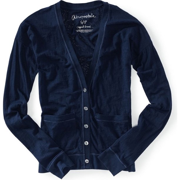 Suéter tipo Cárdigan Aeropostale Burnouthin para mujer azul mediano