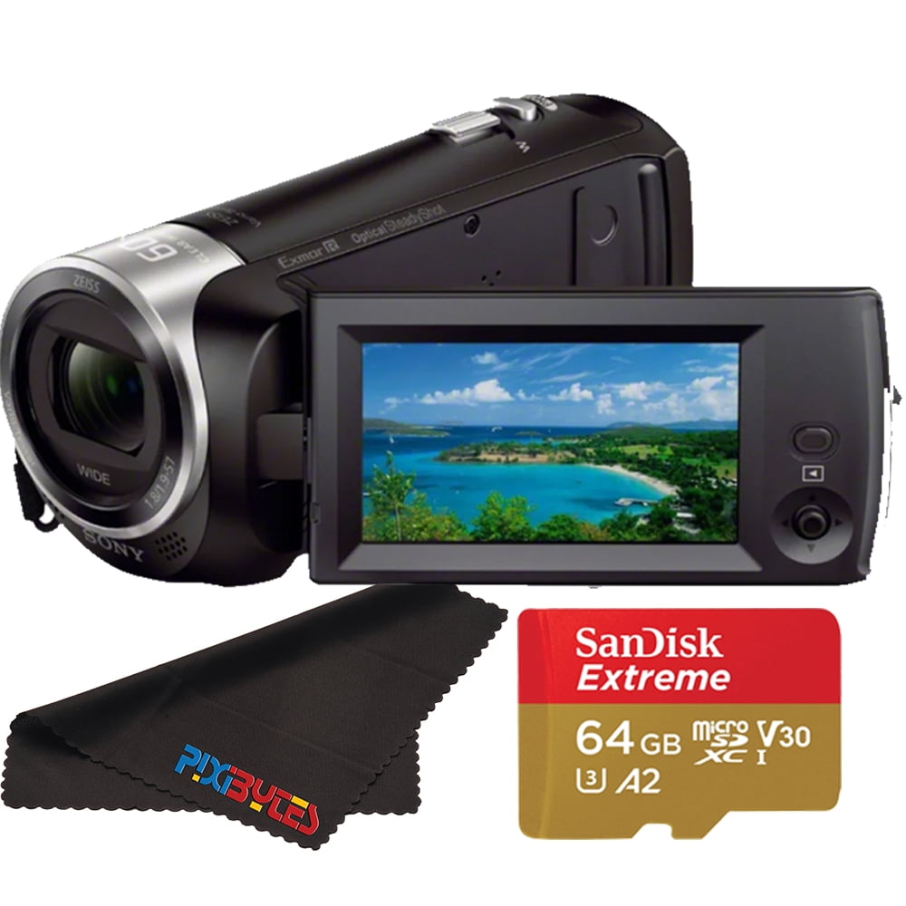 Pixibytes HDR-CX405 HD Handycam Camcorder 1920 x 1080 30x Optical Zoom 9.2MP with 64GB Micro SD