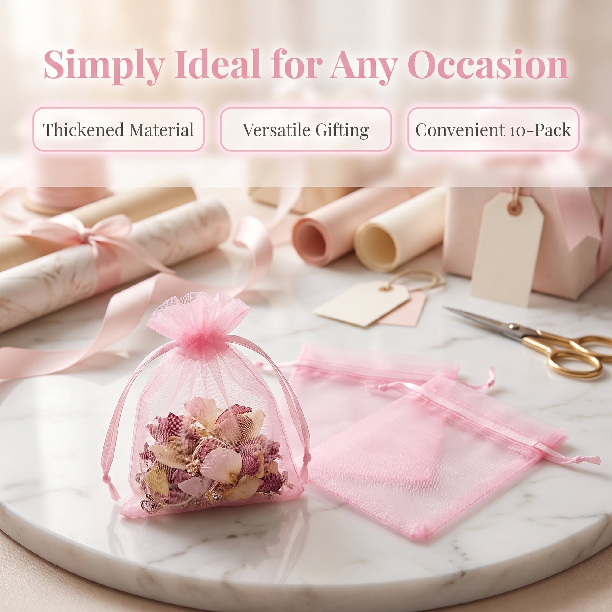 Unique Bargains Multi-Purpose Gift Bags with Handles for Events Pink 3.5" x 4.7"
