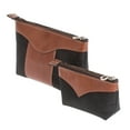 thumbnail image 2 of NOVICA Leather cosmetic bags, 'Complementary in Russet' (pair), 2 of 5