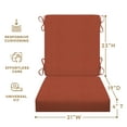 thumbnail image 6 of Textured Solid Terracotta Highback Dining Chair Cushion, 6 of 8