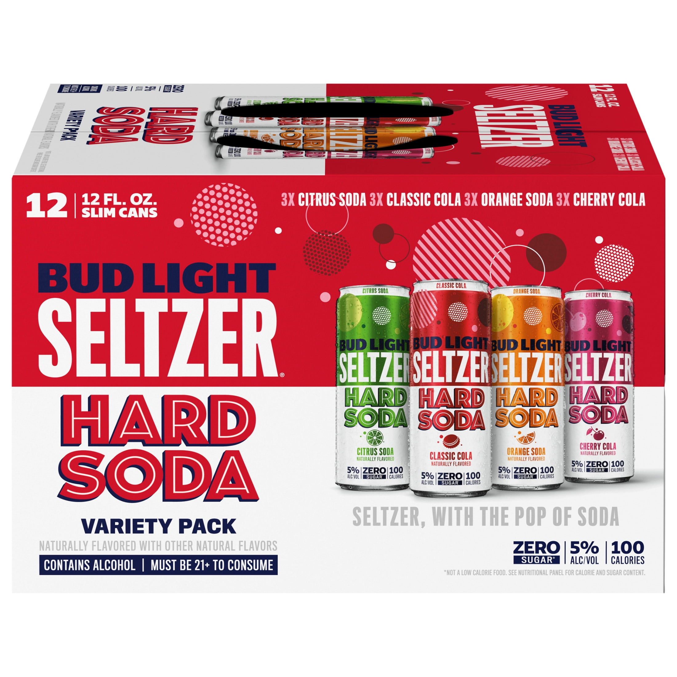 Bud Light Hard Seltzer Hard Soda Variety Pack, 12 Pack, 12 FL OZ Cans, 5 ABV