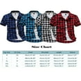 thumbnail image 5 of Men‘s High Collar Short Sleeve Button Down Shirt Plaid Poplin Shirt Work Shirt for Men, 5 of 5