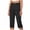Black, variant on Dressy Capris for Women Casual Summer Fall Business Straight Leg Capri Pants with Pockets Soft Work Office Cropped Pants,2XL,