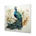 thumbnail image 2 of Designart "Peacock in Blue Ink Serene Beauty IV" Animals Metal Art Living Room, 2 of 5