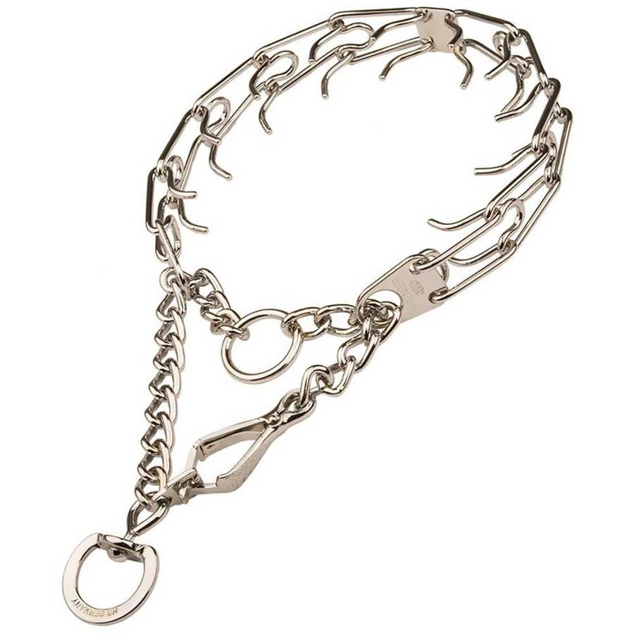 Herm Sprenger ChromePlated Prong Training Collar, 22", Medium 3.0mm