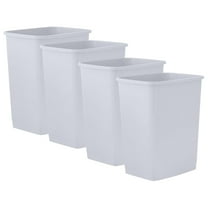 Superio Small 2.5 Gallon Plastic Trash Can, Waste Bin for Under Desk, Office, Bedroom, Bathroom- 10 Qt, (4, White Smoke)