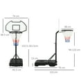 thumbnail image 6 of Outdoor Basketball Hoops Aosom Poolside Basketball Hoop Stand Portable Basketball System Goal, Adjustable Height 3'-4', 30" Backboard,Indoor Basketball Hoops, 6 of 10