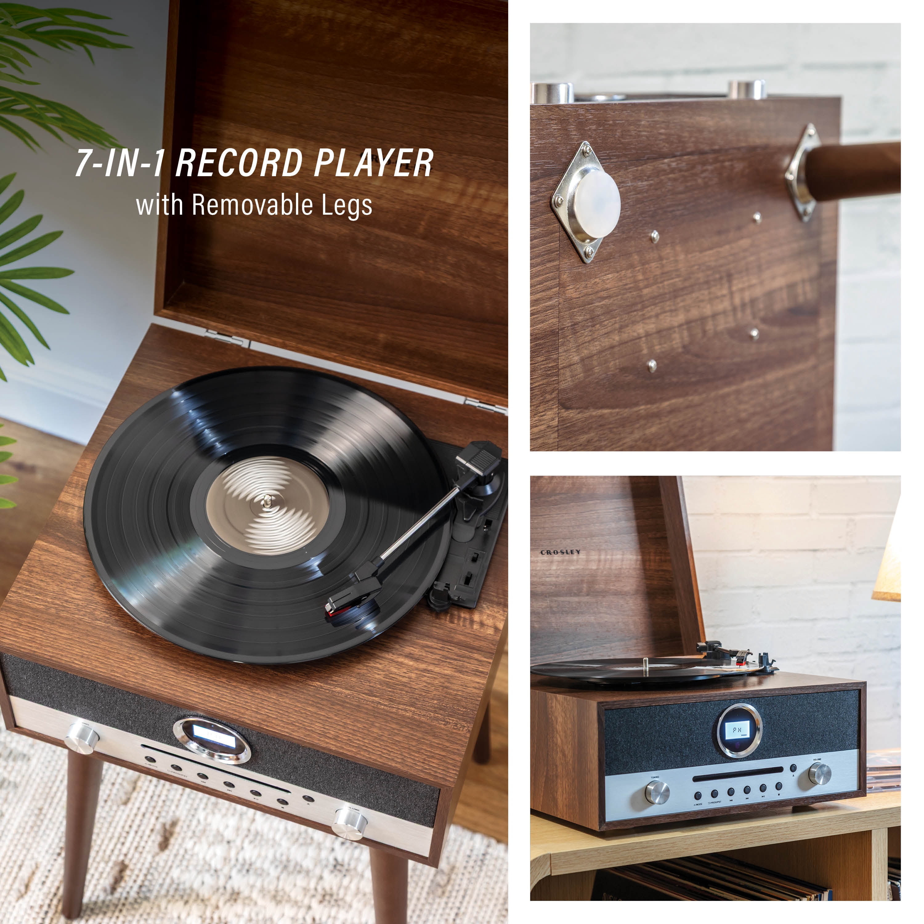 Crosley Nash 7-in-1 Record Player with Bluetooth - Audio Turntables
