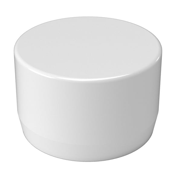 FORMUFIT F001EEC-WH-10 PVC External End Cap, Furniture Grade, 1" Size, White, 10-Pack