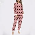 thumbnail image 5 of Dazajoo Fluffy Pajamas for Women Soft Fleece Warm Pajama Set Fuzzy Pjs Winter 2 Piece Flannel Lounge Sets with Pockets Hot Pink,XL, 5 of 7