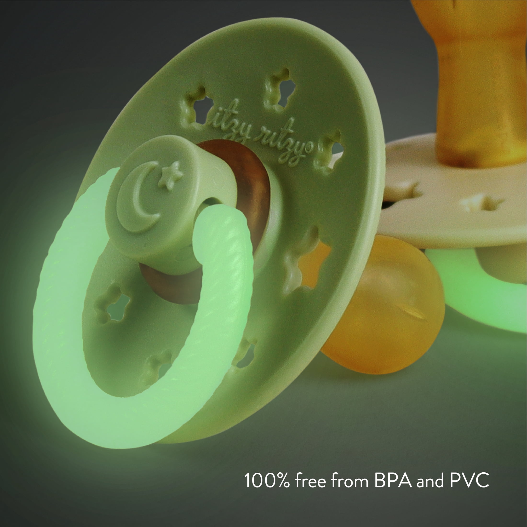 Itzy Soother™ Natural Rubber Pacifier Set of 2 Glow in the Dark 6-18m