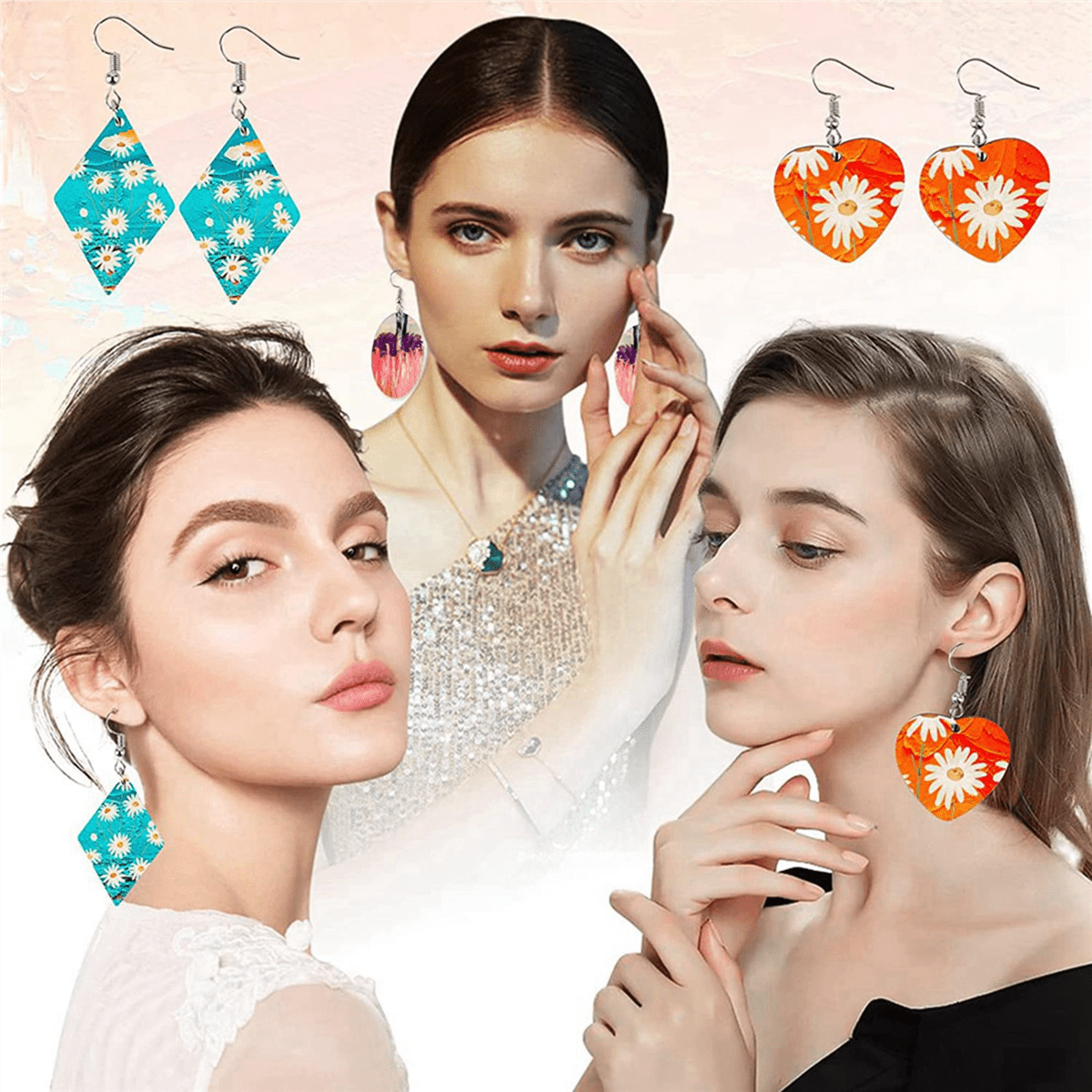 180Pcs Sublimation Blank Earrings, Earrings Heat Transfer, Unfinished Earring with Hooks for DIY Sublimation Accessories