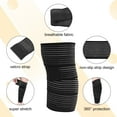 thumbnail image 4 of sixwipe 4 Pcs Long Elastic Knee Wraps Leg Brace, Compression Knee Wraps for Pain Relief, Leg Brace for Knee, Bandage Support Wraps for Legs Edema, Sports, Lifting, Stabilizing Ligaments, Joint Pain, 4 of 7