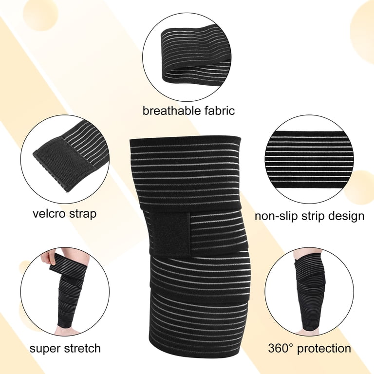 Sixwipe Elastic Knee Wraps, 4-Pack Compression Bandages photo 4