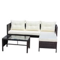 thumbnail image 6 of UHOMEPRP 3 Piece Rattan Patio Sofa Set, All-Weather Outdoor Patio Furniture Set, PE Rattan Wicker Patio Conversation Set with Table and Cushions, Modern Sectional Sofa Set for Patio Garden Poolside, 6 of 9